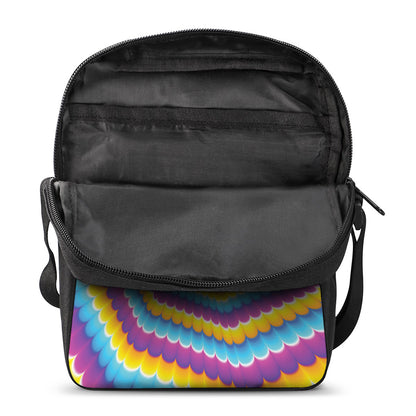 Colorful Spiral Illusion Print Rectangular Crossbody Bag