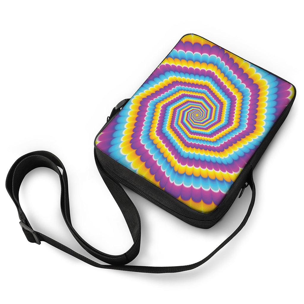 Colorful Spiral Illusion Print Rectangular Crossbody Bag
