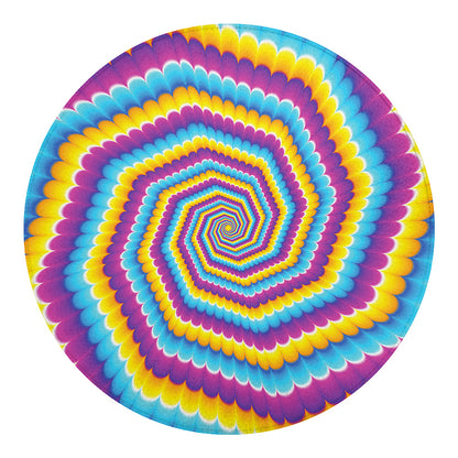 Colorful Spiral Illusion Print Round Blanket