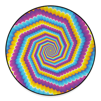 Colorful Spiral Illusion Print Round Floor Mat