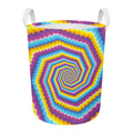 Colorful Spiral Illusion Print Round Laundry Basket