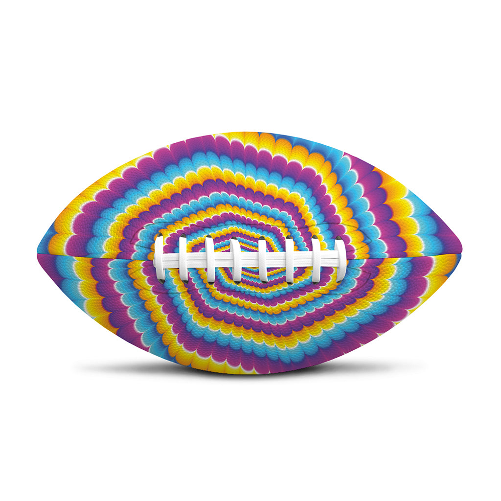 Colorful Spiral Illusion Print Rugby Ball