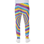 Colorful Spiral Illusion Print Scuba Joggers