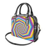 Colorful Spiral Illusion Print Shoulder Handbag