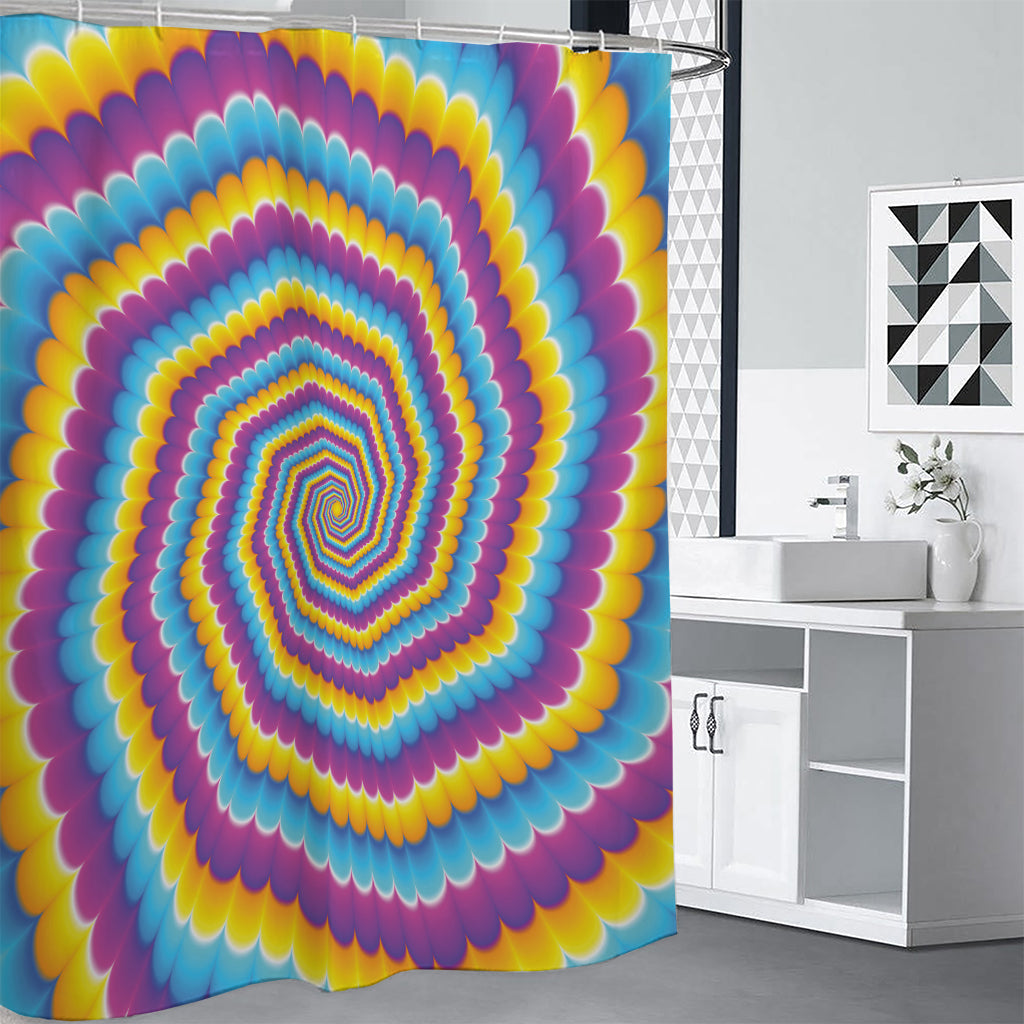 Colorful Spiral Illusion Print Shower Curtain