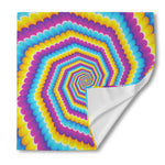 Colorful Spiral Illusion Print Silk Bandana