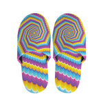 Colorful Spiral Illusion Print Slippers
