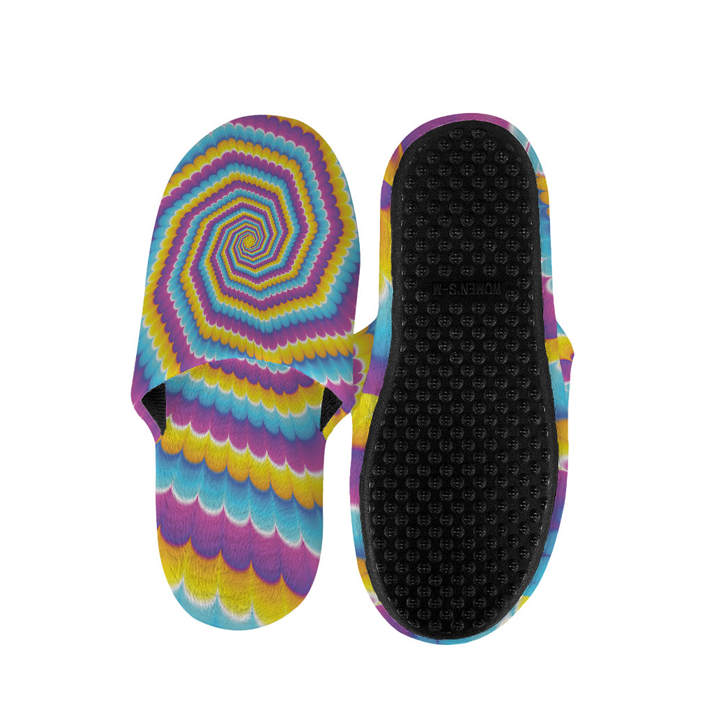 Colorful Spiral Illusion Print Slippers