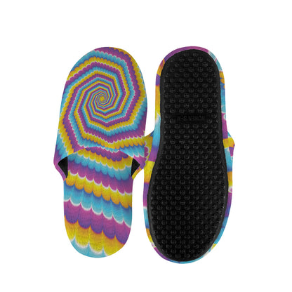 Colorful Spiral Illusion Print Slippers