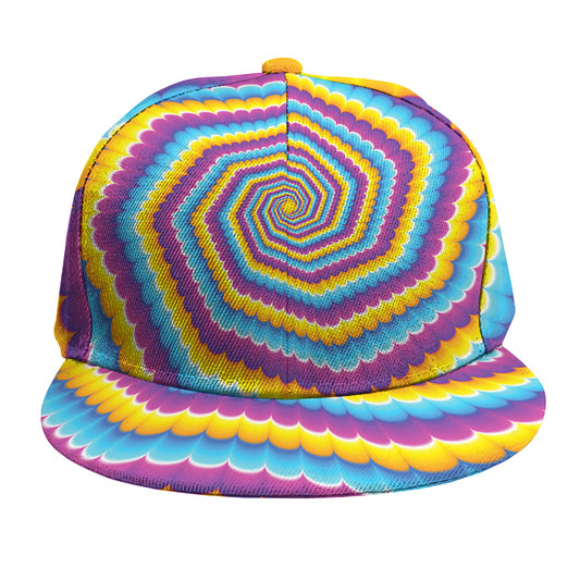 Colorful Spiral Illusion Print Snapback Cap