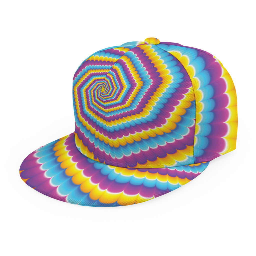 Colorful Spiral Illusion Print Snapback Cap