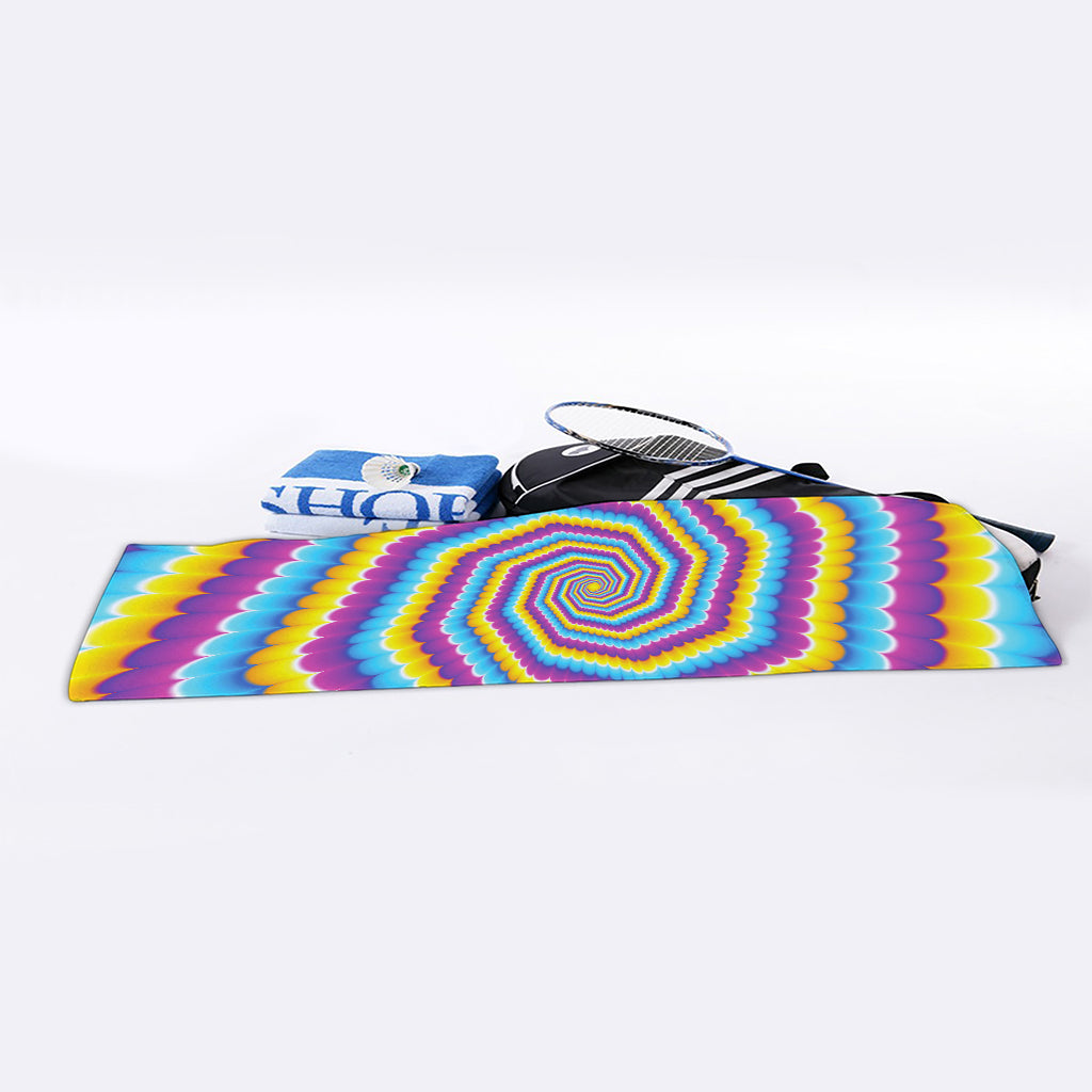 Colorful Spiral Illusion Print Sports Towel