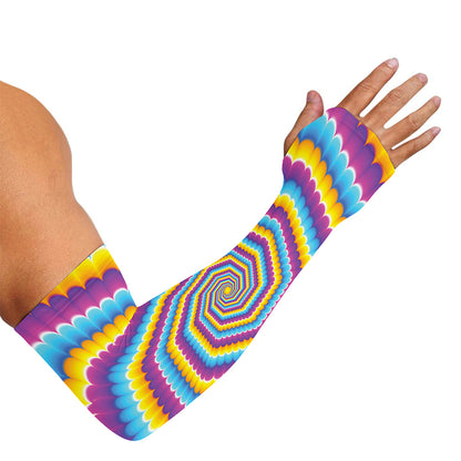 Colorful Spiral Illusion Print Sun Protection Arm Sleeves