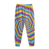 Colorful Spiral Illusion Print Sweatpants