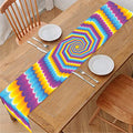 Colorful Spiral Illusion Print Table Runner