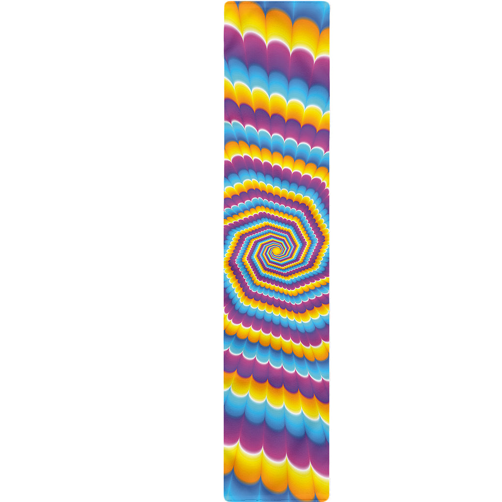 Colorful Spiral Illusion Print Table Runner