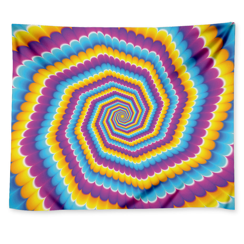 Colorful Spiral Illusion Print Tapestry