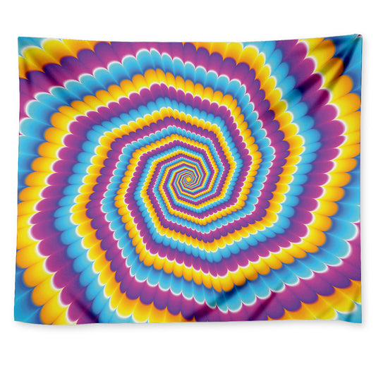 Colorful Spiral Illusion Print Tapestry