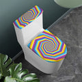 Colorful Spiral Illusion Print Toilet Lid And Tank Cover Set