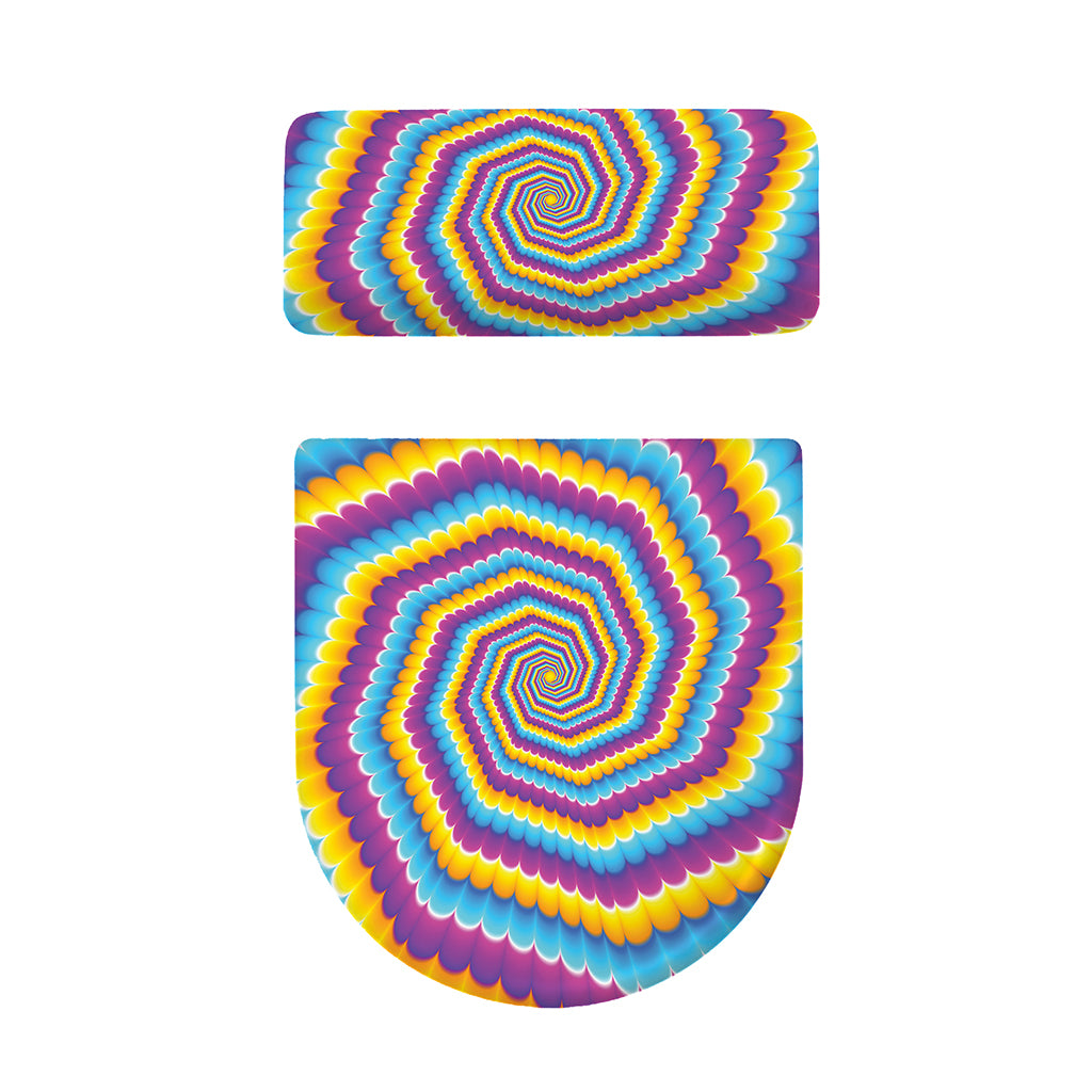 Colorful Spiral Illusion Print Toilet Lid And Tank Cover Set