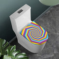 Colorful Spiral Illusion Print Toilet Lid Cover