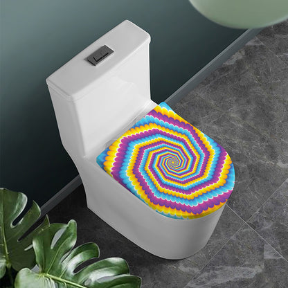 Colorful Spiral Illusion Print Toilet Lid Cover
