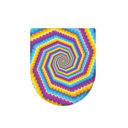 Colorful Spiral Illusion Print Toilet Lid Cover