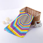Colorful Spiral Illusion Print Towel