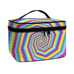 Colorful Spiral Illusion Print Travel Makeup Bag