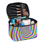 Colorful Spiral Illusion Print Travel Makeup Bag