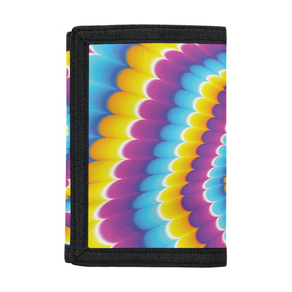 Colorful Spiral Illusion Print Trifold Wallet