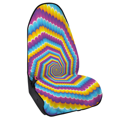 Colorful Spiral Illusion Print Waterproof Car Seat Cover