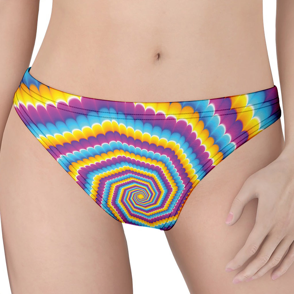 Colorful Spiral Illusion Print Women's Thong