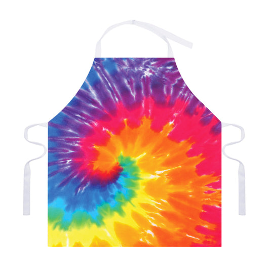 Colorful Spiral Tie Dye Print Adjustable Apron