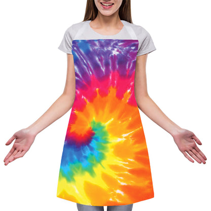Colorful Spiral Tie Dye Print Adjustable Apron