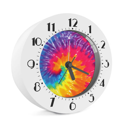 Colorful Spiral Tie Dye Print Alarm Clock