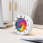 Colorful Spiral Tie Dye Print Alarm Clock