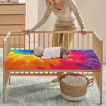 Colorful Spiral Tie Dye Print Baby Crib Sheet
