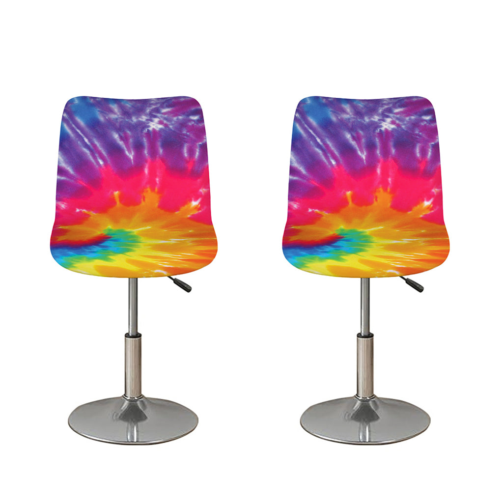 Colorful Spiral Tie Dye Print Bar Stool Covers
