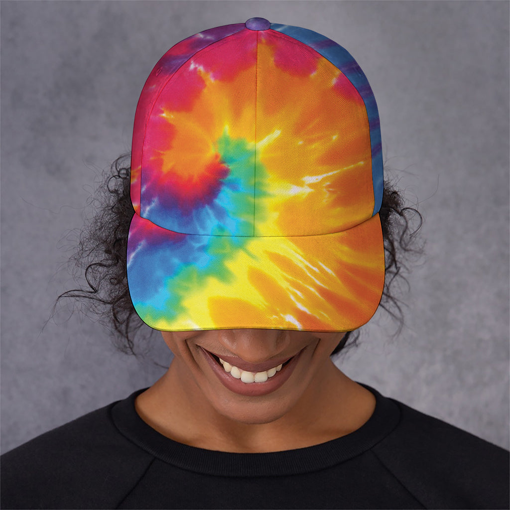 Colorful Spiral Tie Dye Print Baseball Cap