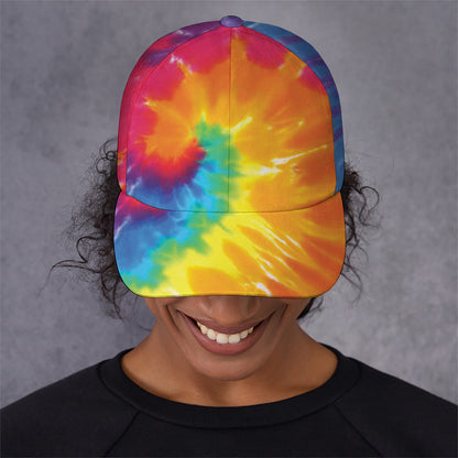 Colorful Spiral Tie Dye Print Baseball Cap