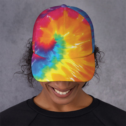 Colorful Spiral Tie Dye Print Baseball Cap