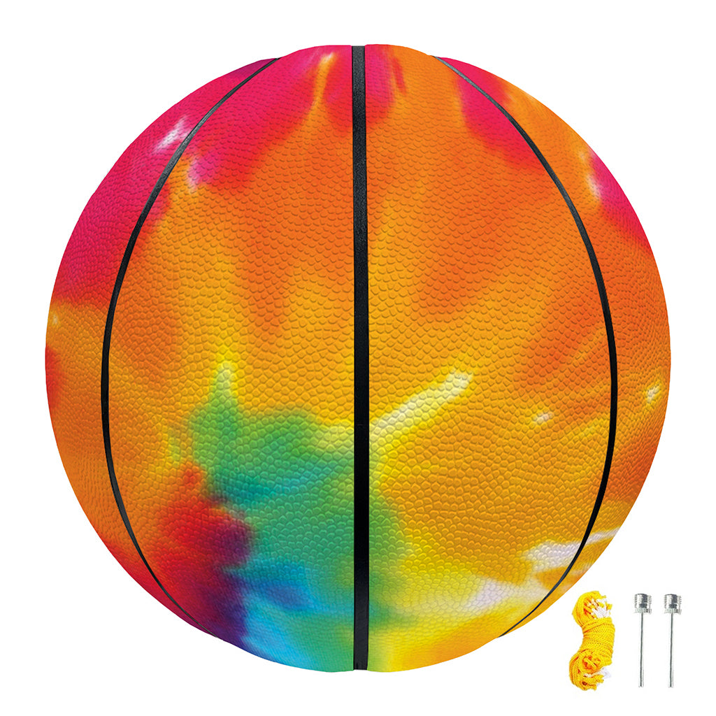 Colorful Spiral Tie Dye Print Basketball