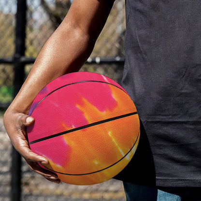 Colorful Spiral Tie Dye Print Basketball