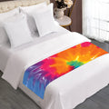 Colorful Spiral Tie Dye Print Bed Runner