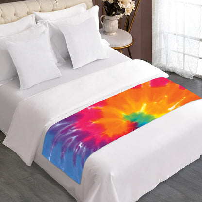 Colorful Spiral Tie Dye Print Bed Runner