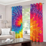 Colorful Spiral Tie Dye Print Blackout Grommet Curtains