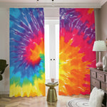 Colorful Spiral Tie Dye Print Blackout Pencil Pleat Curtains