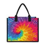 Colorful Spiral Tie Dye Print Canvas Tote Bag