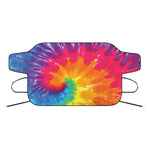 Colorful Spiral Tie Dye Print Car Windshield Snow Cover